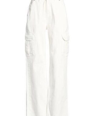 Frankie White Cargo Wide-Leg Pants